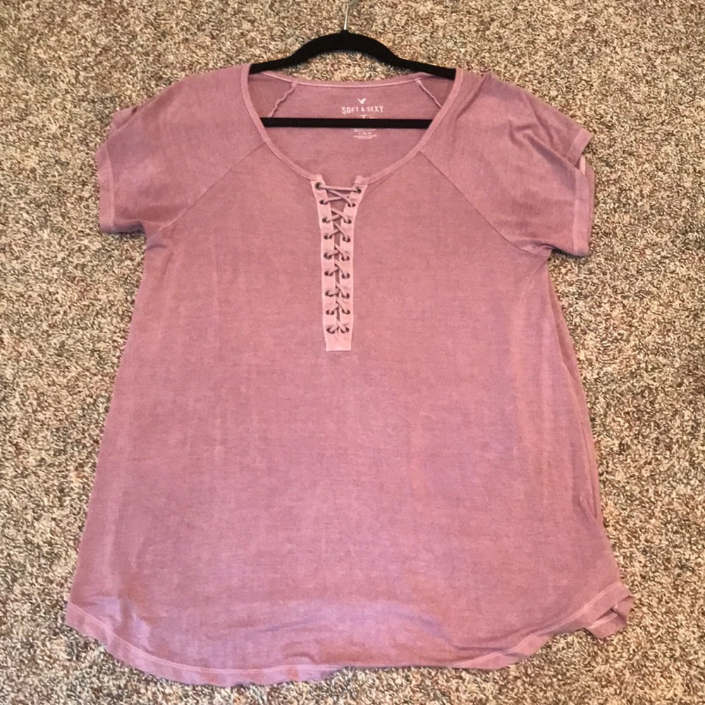 American eagle lace up tee